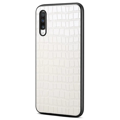 For Samsung Galaxy A70 Hybrid Cases Crocodile Textured Leather Covered Shockproof Phone Shell
