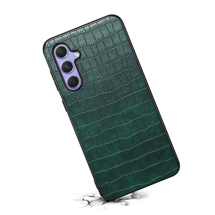 For Samsung Galaxy A55 5G Protective Cases Crocodile Textured Hybrid Phone Case