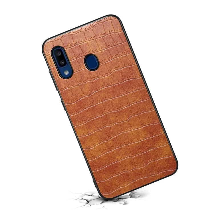 For Samsung Galaxy A20 / A30 Cases Crocodile Textured PU+PC+TPU Phone Cover