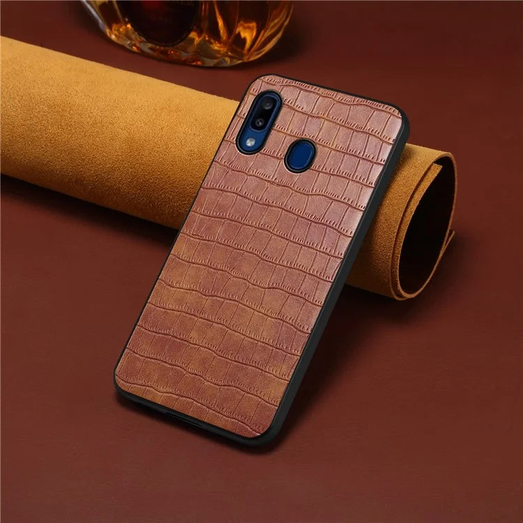 For Samsung Galaxy A20 / A30 Cases Crocodile Textured PU+PC+TPU Phone Cover