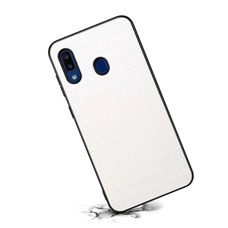 For Samsung Galaxy A20 / A30 Cases Crocodile Textured PU+PC+TPU Phone Cover