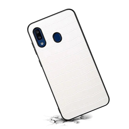 For Samsung Galaxy A20 / A30 Cases Crocodile Textured PU+PC+TPU Phone Cover