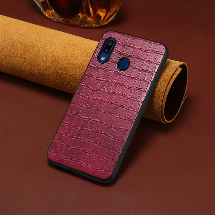 For Samsung Galaxy A20 / A30 Cases Crocodile Textured PU+PC+TPU Phone Cover