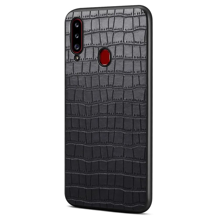 For Samsung Galaxy A20s Cases Crocodile Textured Leather Covered Protective Phone Shell