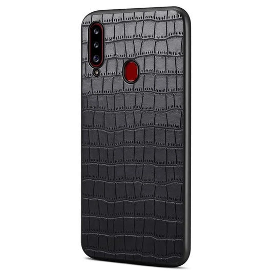 For Samsung Galaxy A20s Cases Crocodile Textured Leather Covered Protective Phone Shell