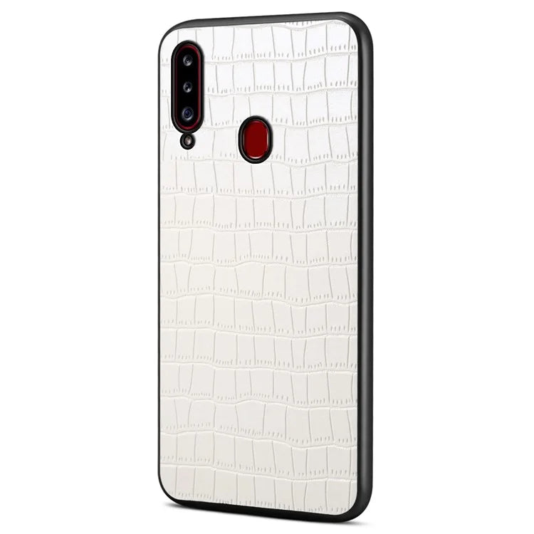For Samsung Galaxy A20s Cases Crocodile Textured Leather Covered Protective Phone Shell