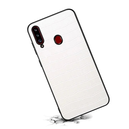 For Samsung Galaxy A20s Cases Crocodile Textured Leather Covered Protective Phone Shell