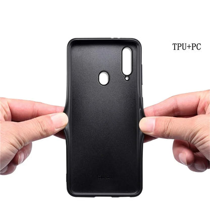 For Samsung Galaxy A20s Cases Crocodile Textured Leather Covered Protective Phone Shell