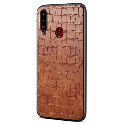 For Samsung Galaxy A20s Cases Crocodile Textured Leather Covered Protective Phone Shell