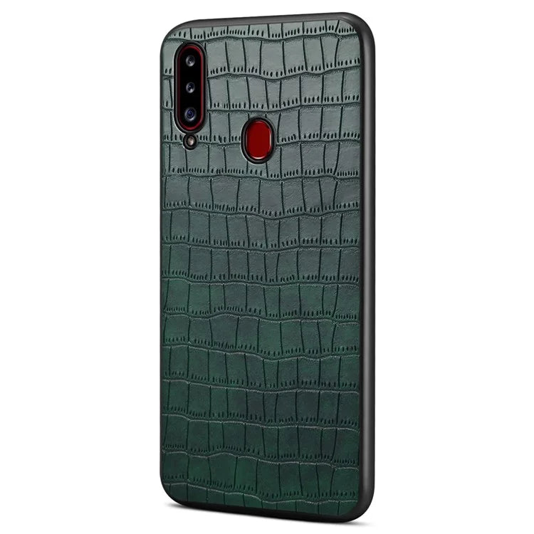 For Samsung Galaxy A20s Cases Crocodile Textured Leather Covered Protective Phone Shell