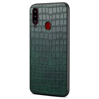 For Samsung Galaxy A20s Cases Crocodile Textured Leather Covered Protective Phone Shell