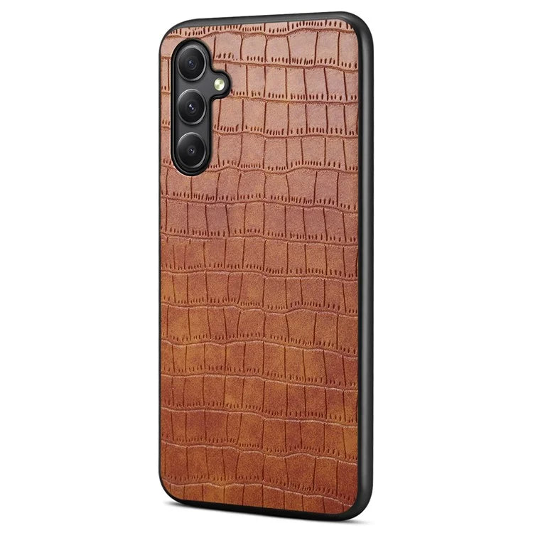 For Samsung Galaxy A24 4G (162.1 x 77.6 x 8.3mm) Case Crocodile Textured Leather+TPU+PC Phone Case