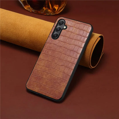 For Samsung Galaxy A24 4G (162.1 x 77.6 x 8.3mm) Case Crocodile Textured Leather+TPU+PC Phone Case