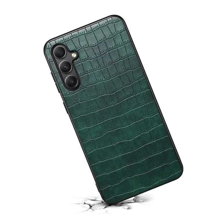 For Samsung Galaxy A24 4G (162.1 x 77.6 x 8.3mm) Case Crocodile Textured Leather+TPU+PC Phone Case