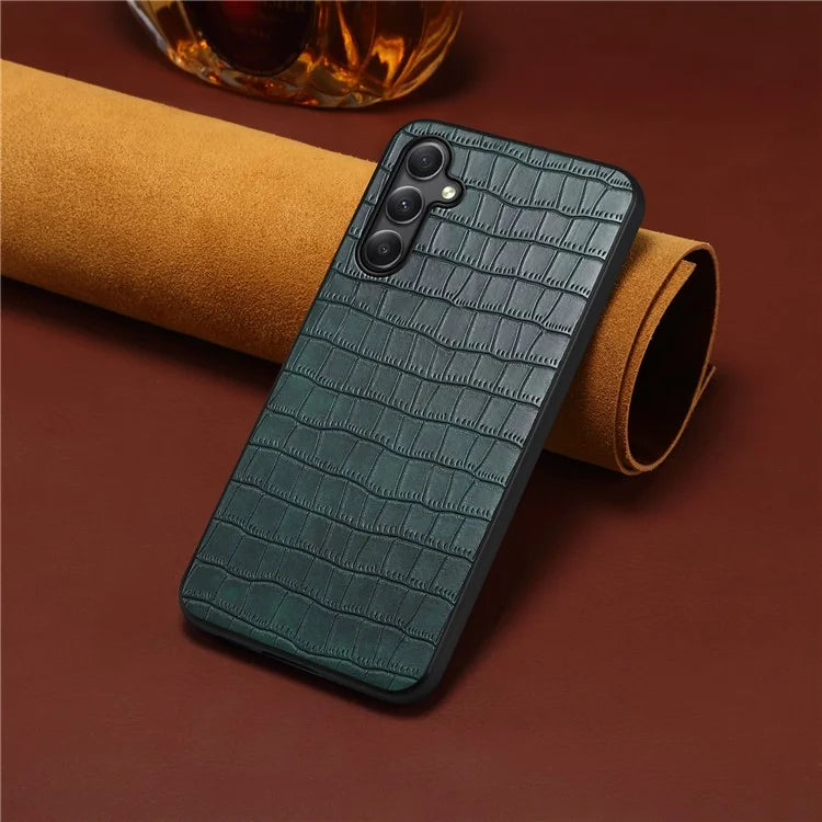 For Samsung Galaxy A24 4G (162.1 x 77.6 x 8.3mm) Case Crocodile Textured Leather+TPU+PC Phone Case