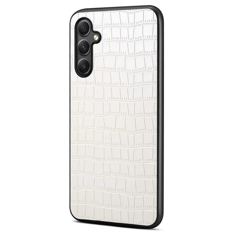 For Samsung Galaxy A24 4G (162.1 x 77.6 x 8.3mm) Case Crocodile Textured Leather+TPU+PC Phone Case