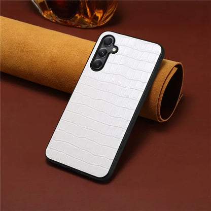 For Samsung Galaxy A24 4G (162.1 x 77.6 x 8.3mm) Case Crocodile Textured Leather+TPU+PC Phone Case