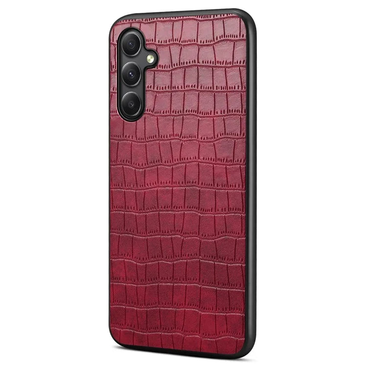 For Samsung Galaxy A24 4G (162.1 x 77.6 x 8.3mm) Case Crocodile Textured Leather+TPU+PC Phone Case
