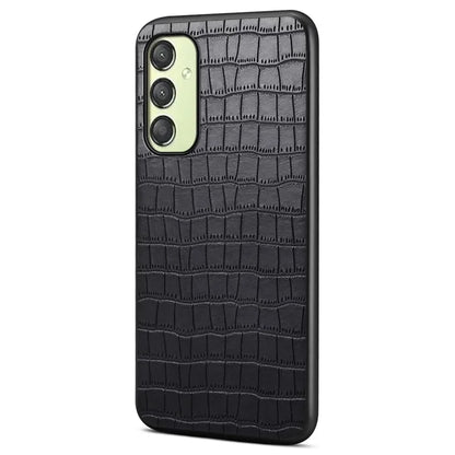 For Samsung Galaxy A25 5G (Global) (161.0 x 76.5 x 8.3mm) Slim Case Crocodile Textured Leather Hybrid Phone Cover
