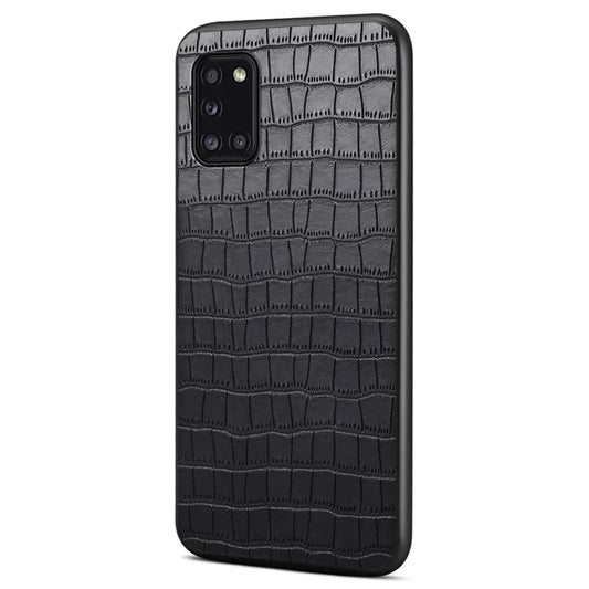 For Samsung Galaxy A31 Shockproof Case Crocodile Textured Leather Hybrid Slim Phone Case