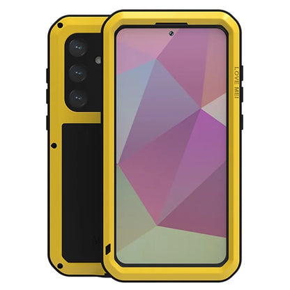 LOVE MEI For Samsung Galaxy S24+ Case Tempered Glass Film Metal+Silicone Cover