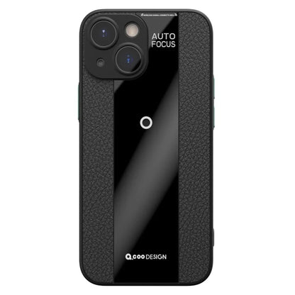 Q.COO For iPhone 13 Drop Protection Phone Cover PU Leather+TPU+Acrylic Phone Case