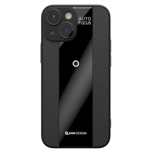 Q.COO For iPhone 13 Drop Protection Phone Cover PU Leather+TPU+Acrylic Phone Case