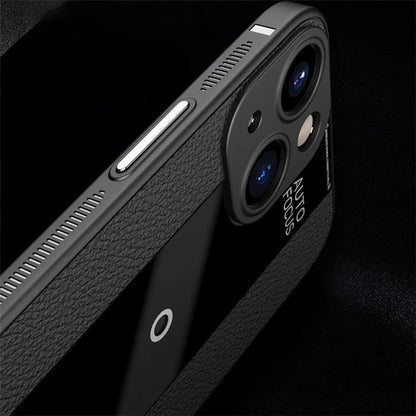 Q.COO For iPhone 13 Drop Protection Phone Cover PU Leather+TPU+Acrylic Phone Case