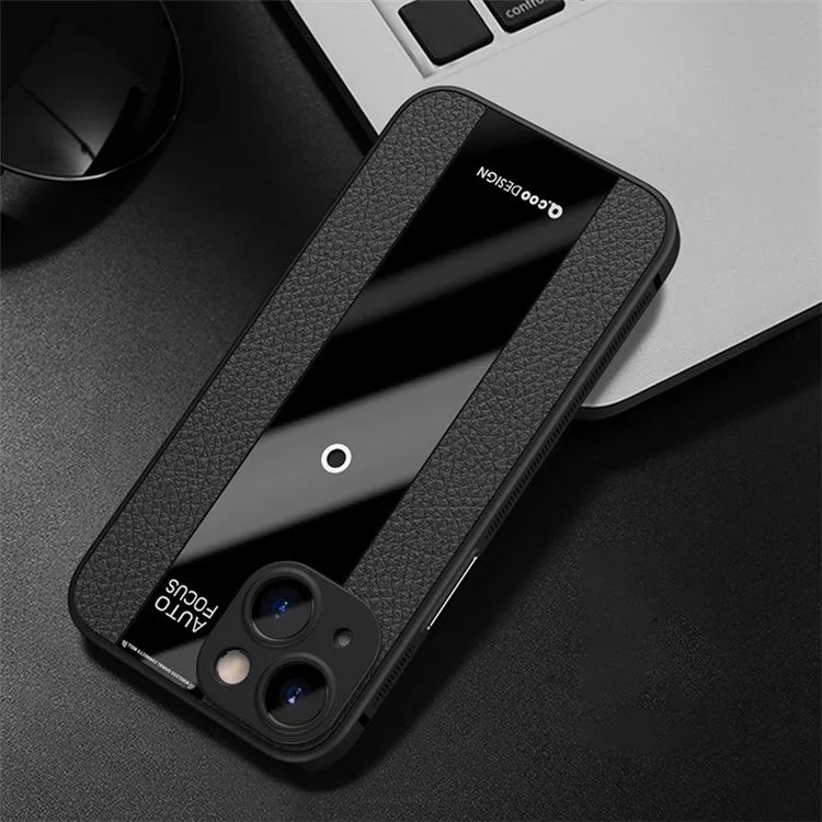 Q.COO For iPhone 13 Drop Protection Phone Cover PU Leather+TPU+Acrylic Phone Case