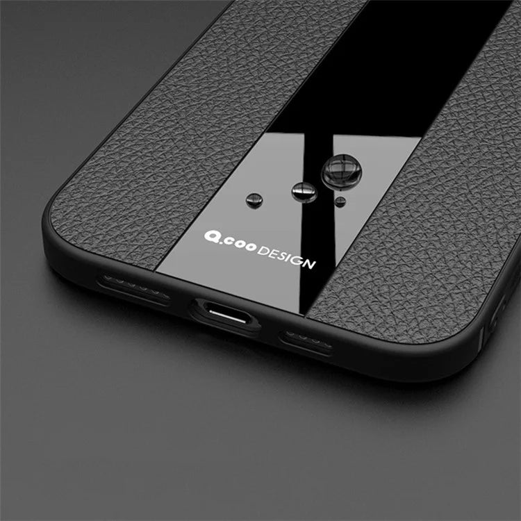 Q.COO For iPhone 13 Drop Protection Phone Cover PU Leather+TPU+Acrylic Phone Case