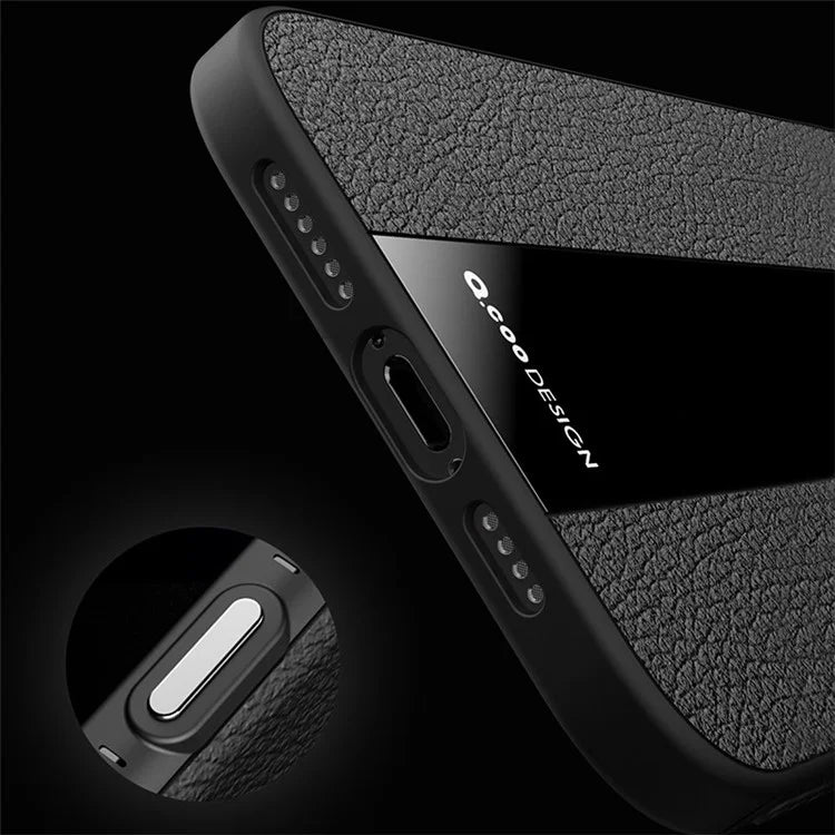 Q.COO For iPhone 13 Drop Protection Phone Cover PU Leather+TPU+Acrylic Phone Case