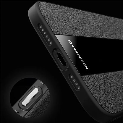 Q.COO For iPhone 13 Drop Protection Phone Cover PU Leather+TPU+Acrylic Phone Case