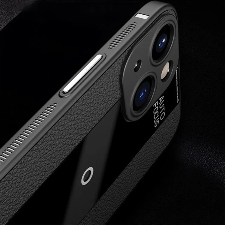 Q.COO For iPhone 13 Drop Protection Phone Cover PU Leather+TPU+Acrylic Phone Case