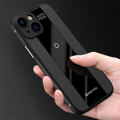 Q.COO For iPhone 13 Drop Protection Phone Cover PU Leather+TPU+Acrylic Phone Case