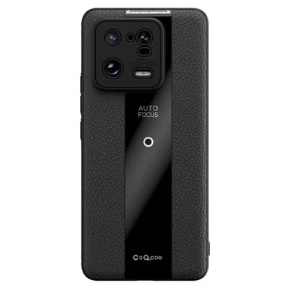 Q.COO For Xiaomi 13 Cell Phone Cases Leather Coated TPU+Acrylic Shock-Absorbent Shell