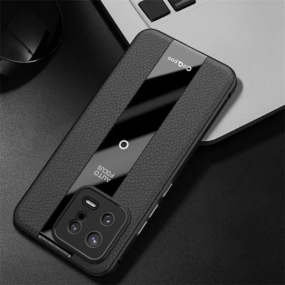 Q.COO For Xiaomi 13 Cell Phone Cases Leather Coated TPU+Acrylic Shock-Absorbent Shell