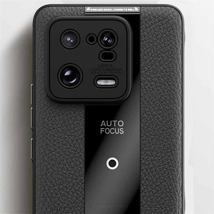 Q.COO For Xiaomi 13 Cell Phone Cases Leather Coated TPU+Acrylic Shock-Absorbent Shell