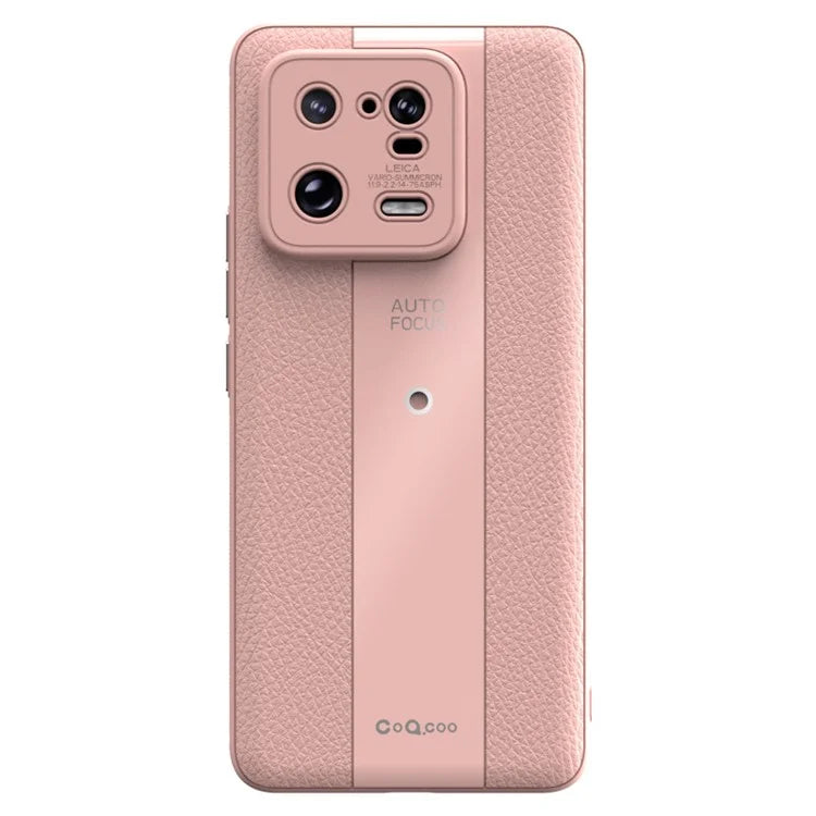 Q.COO For Xiaomi 13 Cell Phone Cases Leather Coated TPU+Acrylic Shock-Absorbent Shell