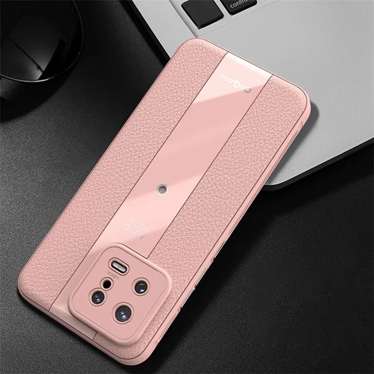 Q.COO For Xiaomi 13 Cell Phone Cases Leather Coated TPU+Acrylic Shock-Absorbent Shell