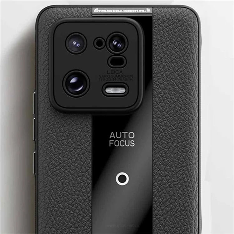 Q.COO For Xiaomi 13 Pro 5G Shockproof Case Textured PU Leather+TPU+Acrylic Phone Protector