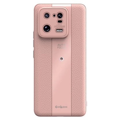 Q.COO For Xiaomi 13 Pro 5G Shockproof Case Textured PU Leather+TPU+Acrylic Phone Protector