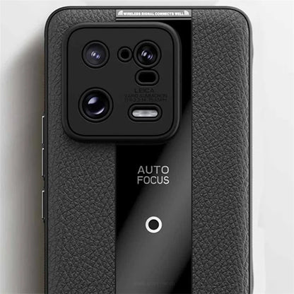 Q.COO For Xiaomi 13 Pro 5G Shockproof Case Textured PU Leather+TPU+Acrylic Phone Protector