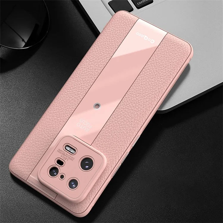 Q.COO For Xiaomi 13 Pro 5G Shockproof Case Textured PU Leather+TPU+Acrylic Phone Protector