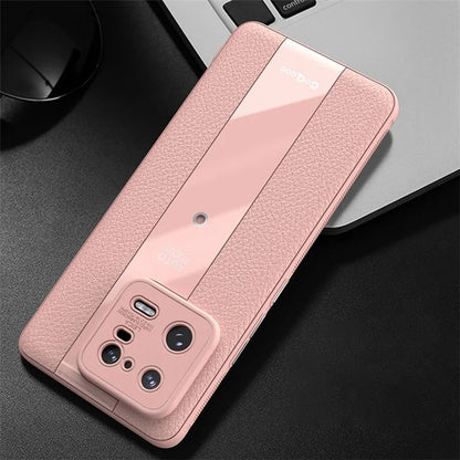 Q.COO For Xiaomi 13 Pro 5G Shockproof Case Textured PU Leather+TPU+Acrylic Phone Protector