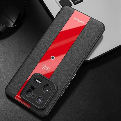 Q.COO For Xiaomi 13 Pro 5G Shockproof Case Textured PU Leather+TPU+Acrylic Phone Protector