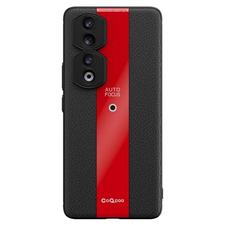 Q.COO For Honor 90 Cover PU Leather+TPU+Acrylic Non-slip Smart Phone Case