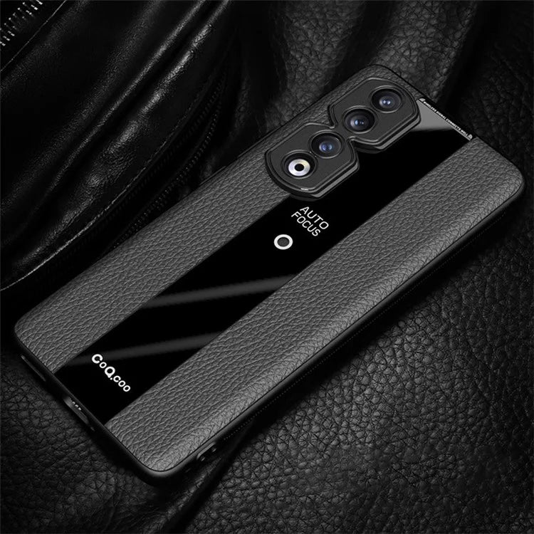 Q.COO For Honor 90 Cover PU Leather+TPU+Acrylic Non-slip Smart Phone Case