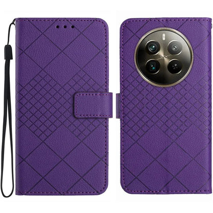 HT06 For Realme 12 Pro 5G / 12 Pro+ 5G Leather Case Wallet Flip Phone Cover Litchi Texture