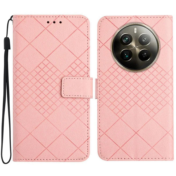 HT06 For Realme 12 Pro 5G / 12 Pro+ 5G Leather Case Wallet Flip Phone Cover Litchi Texture