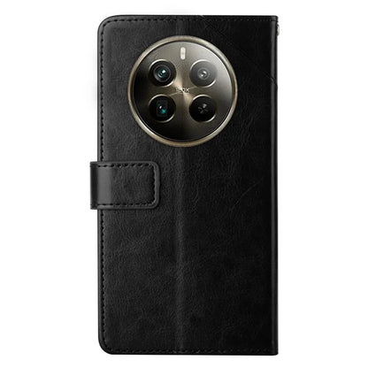 HT01 For Realme 12+ 5G Case Flip Wallet Leather Cover Y-shaped Lines Imprinted